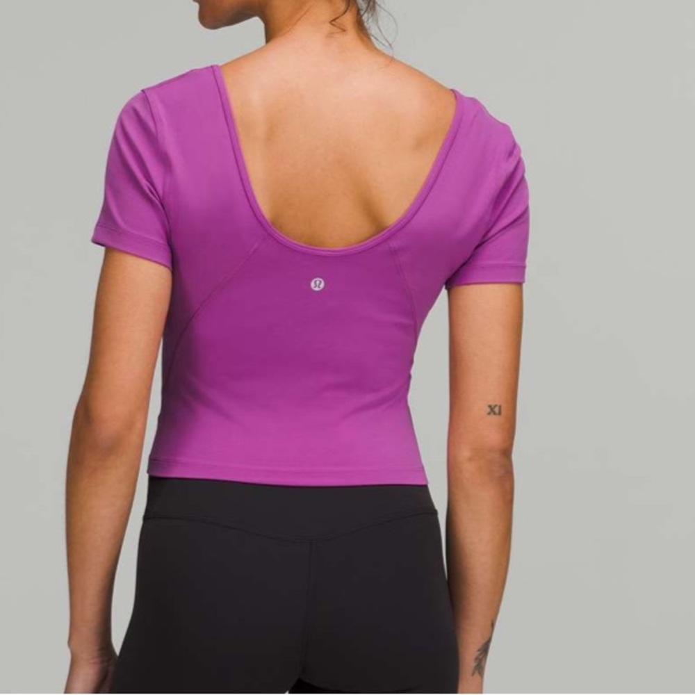 lululemon athletica Women's Scoop Neck Top in Magenta - Picture 4 of 4